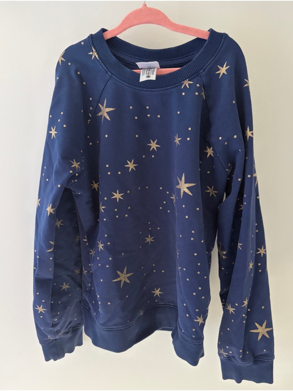Hanna Andersson Navy Crewneck Sweatshirt with Gold Stars